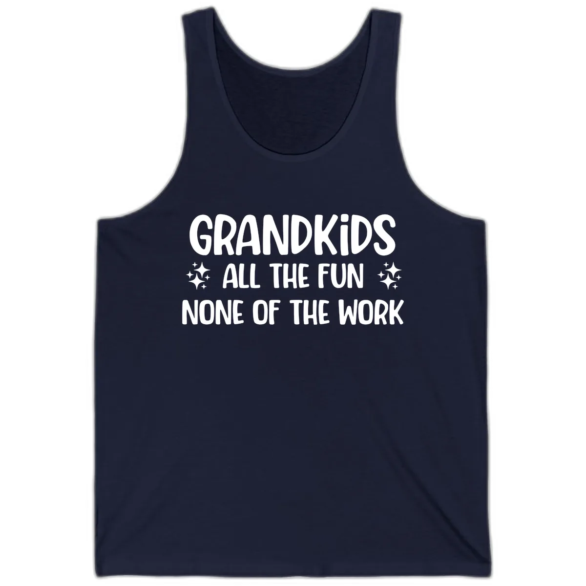 Grandkids All The Fun None Of The Work Tank in Navy