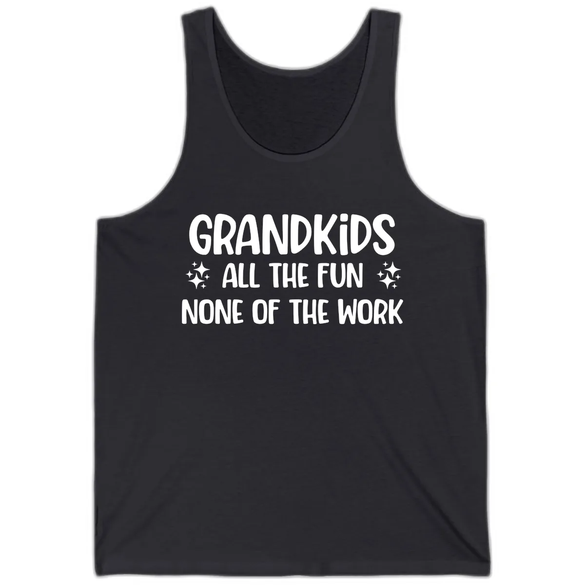 Grandkids All The Fun None Of The Work Tank in Dark Grey