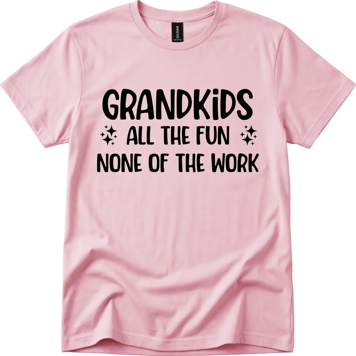 Grandkids All The Fun None Of The Work T-Shirt in Light Pink