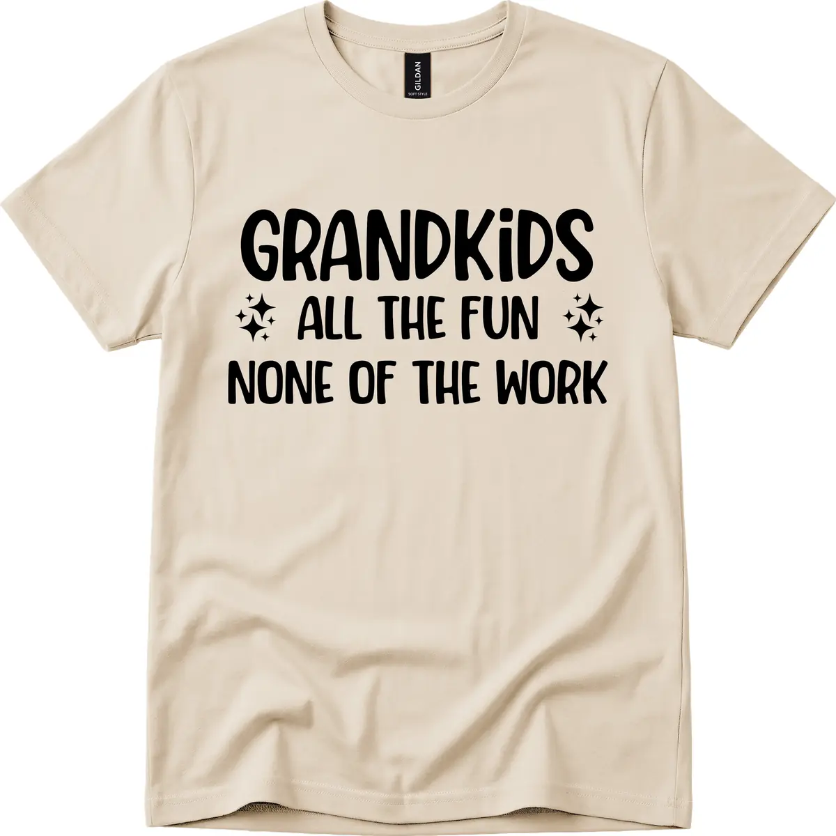 Grandkids All The Fun None Of The Work T-Shirt in Sand