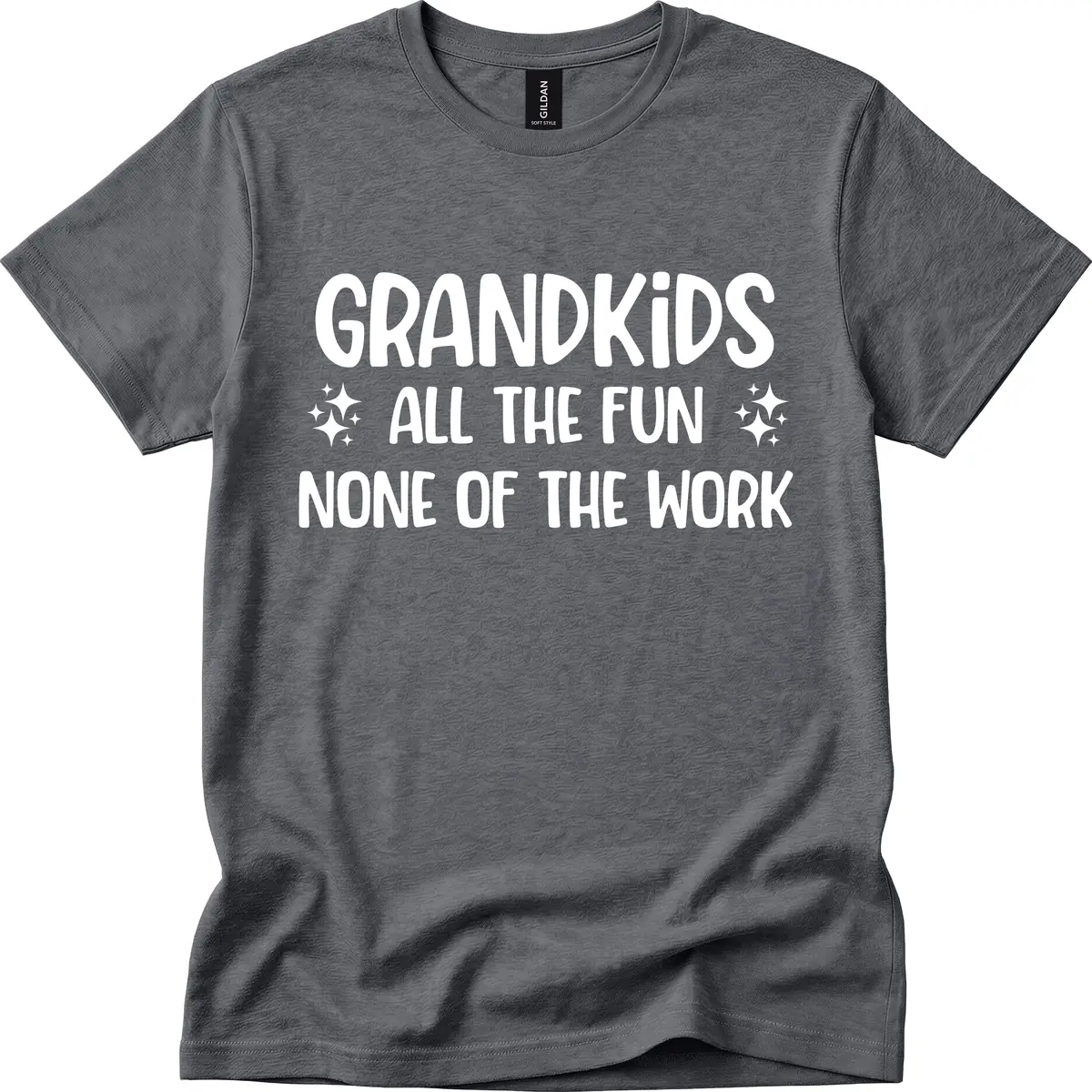 Grandkids All The Fun None Of The Work T-Shirt in Dark Heather
