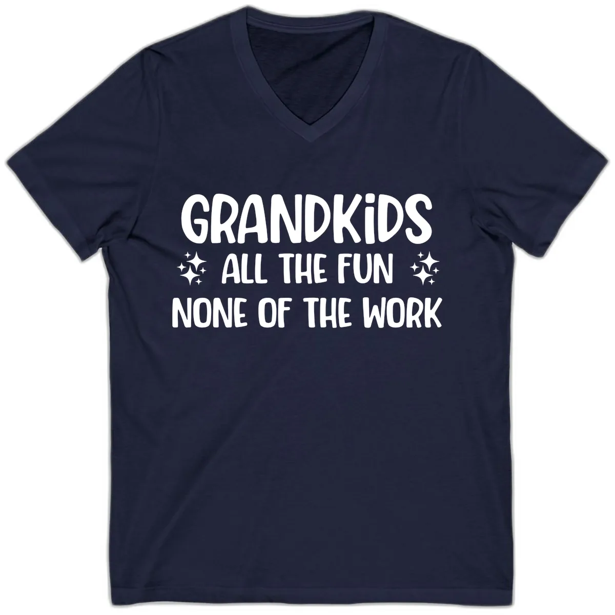 Grandkids All The Fun None Of The Work V-Neck in Navy