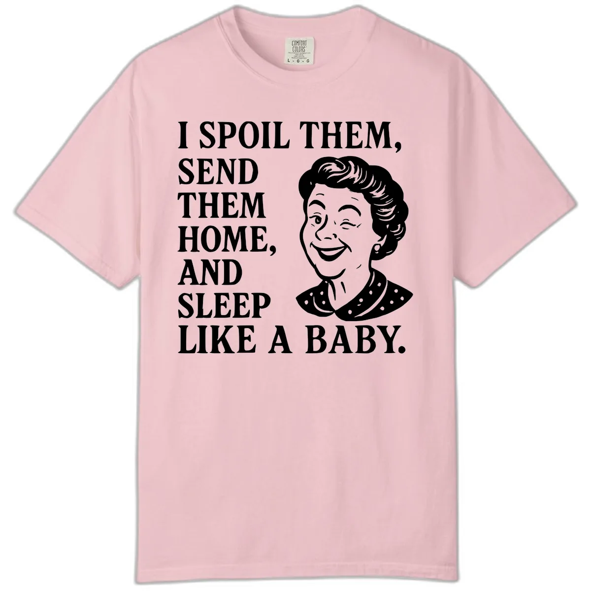 Spoil Them Sleep Like A Baby Grandma Comfort Color in Blossom