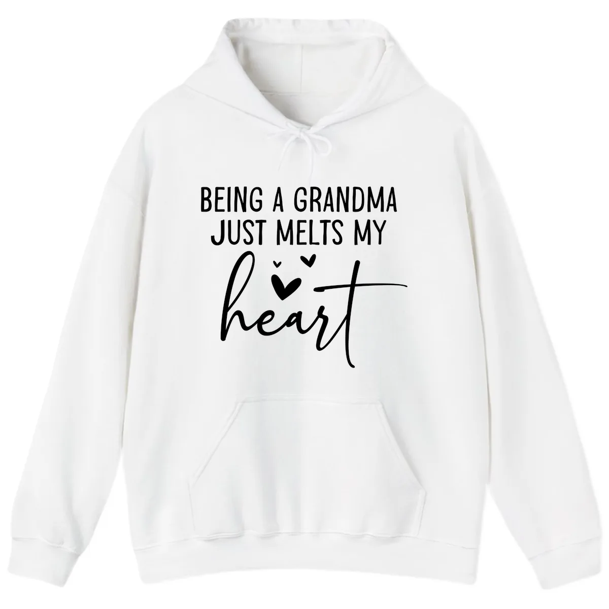 Being A Grandma Melts My Heart Hoodie in White