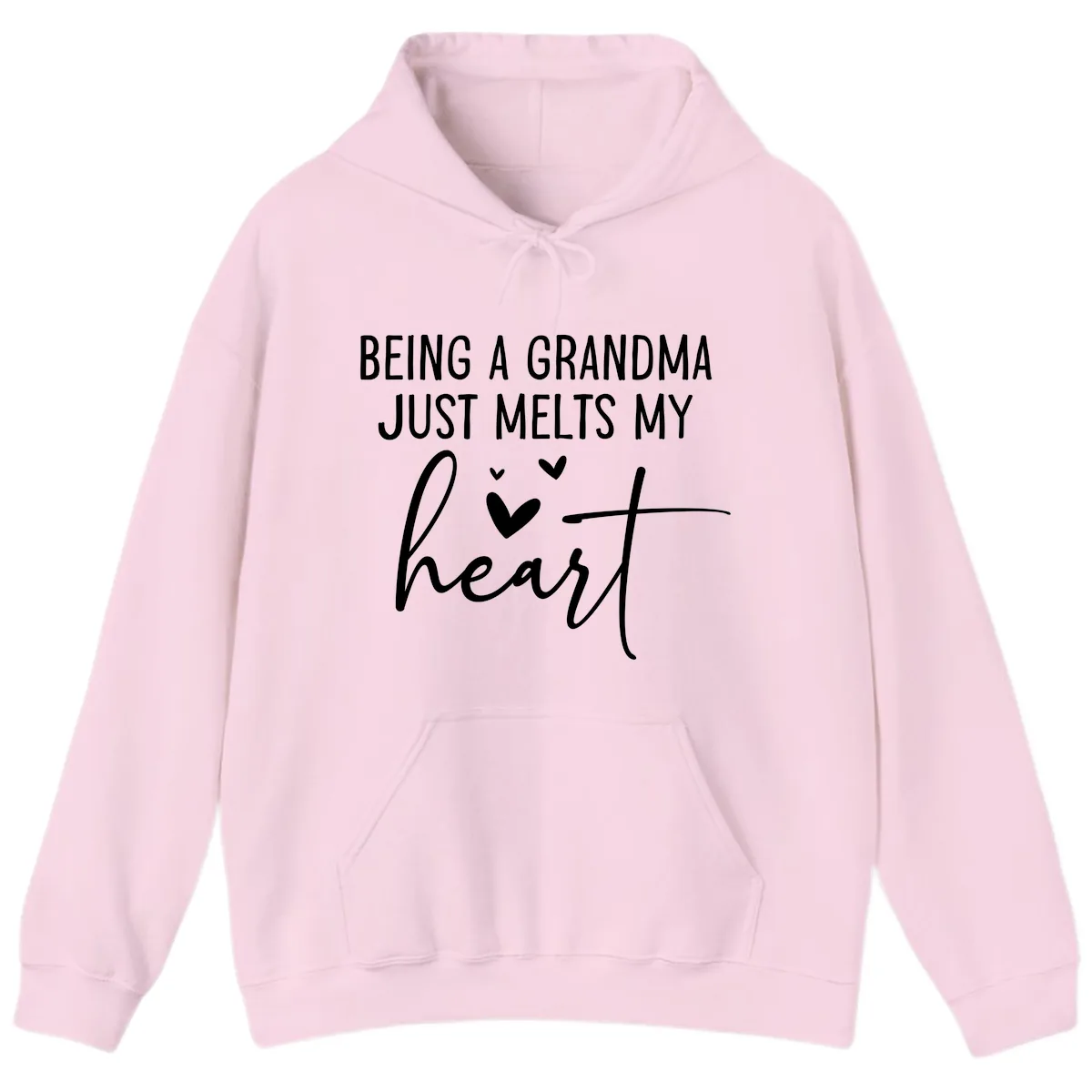 Being A Grandma Melts My Heart Hoodie in Light Pink