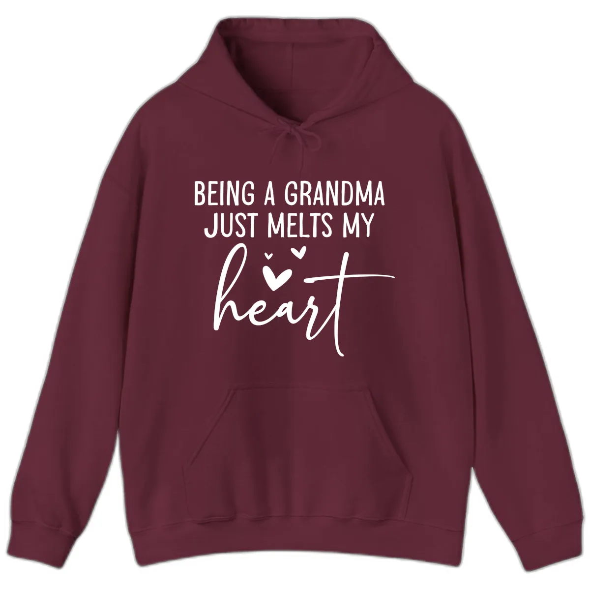 Being A Grandma Melts My Heart Hoodie in Maroon