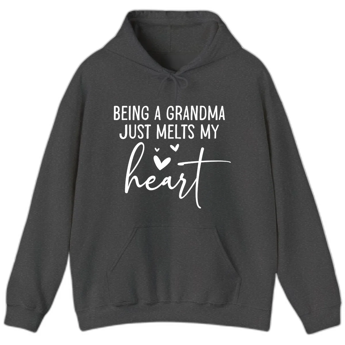 Being A Grandma Melts My Heart Hoodie in Dark Heather