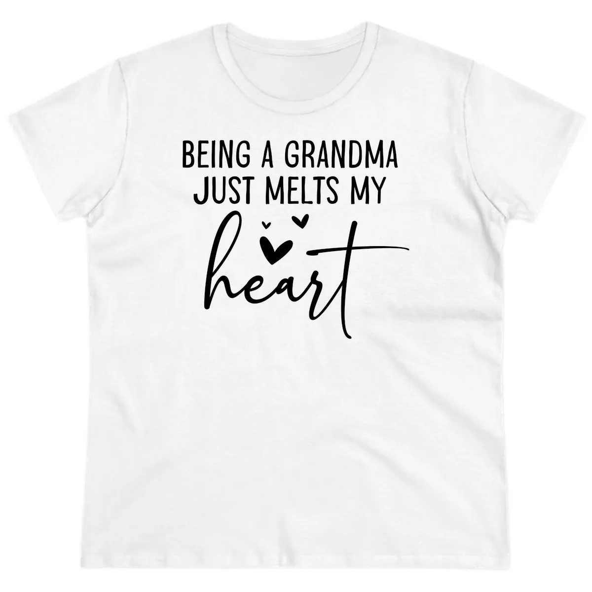 Being A Grandma Melts My Heart Ladies Tee in White
