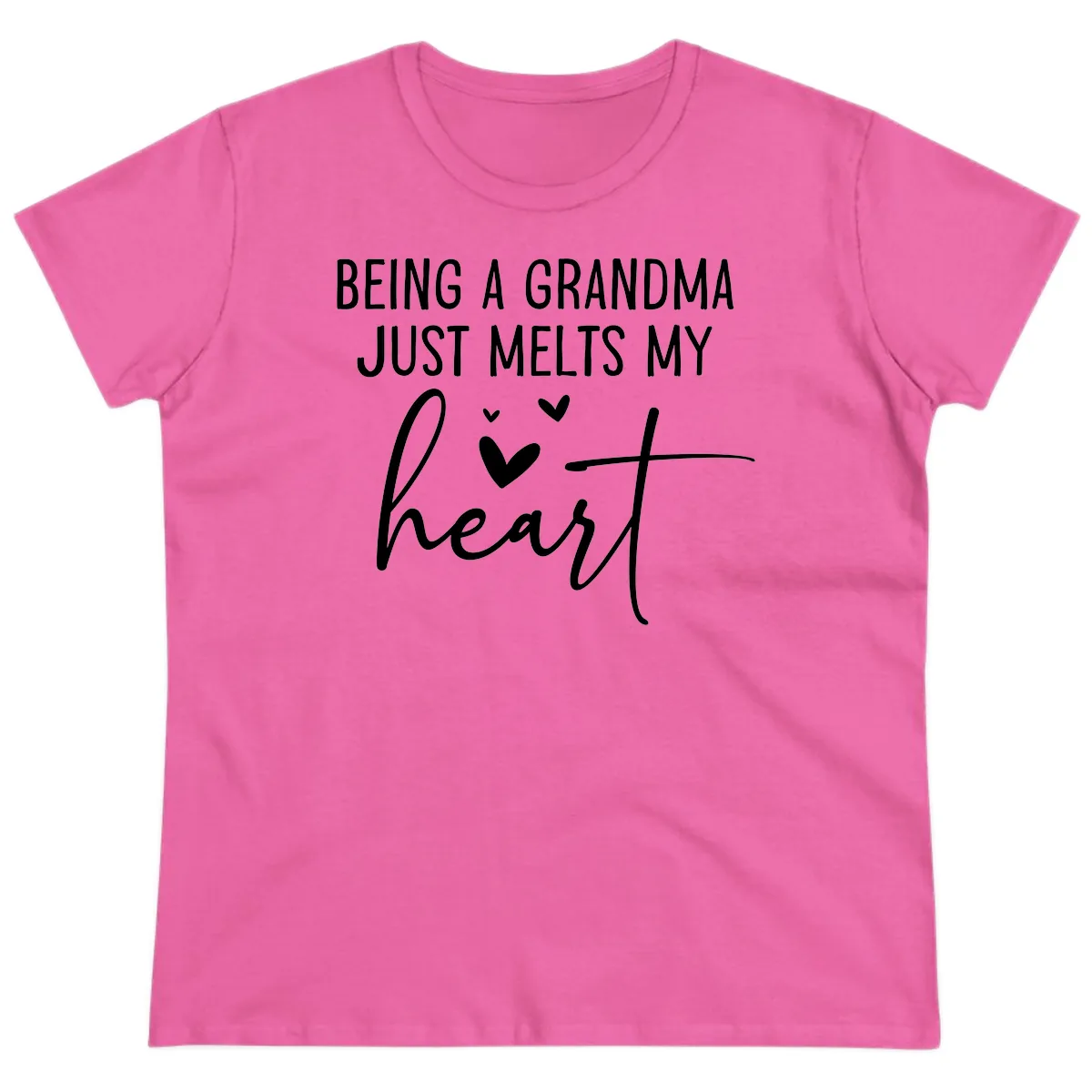 Being A Grandma Melts My Heart Ladies Tee in Azalea