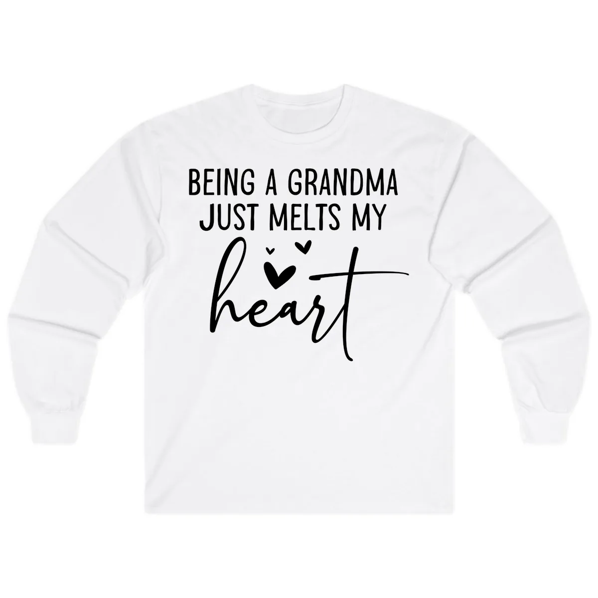 Being A Grandma Melts My Heart Long Sleeve in White