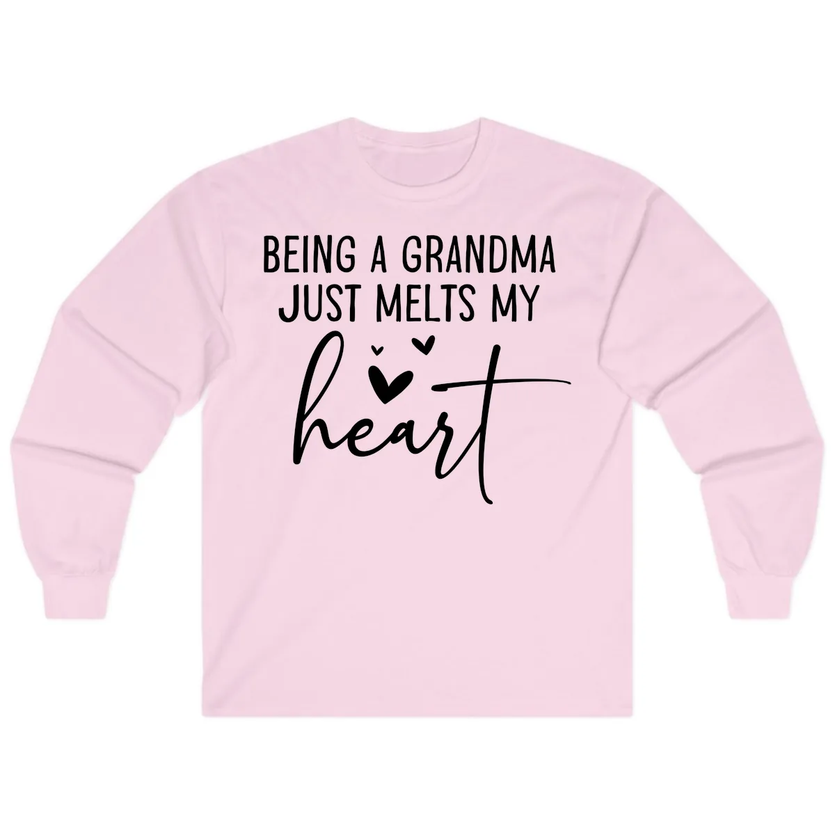 Being A Grandma Melts My Heart Long Sleeve in Light Pink