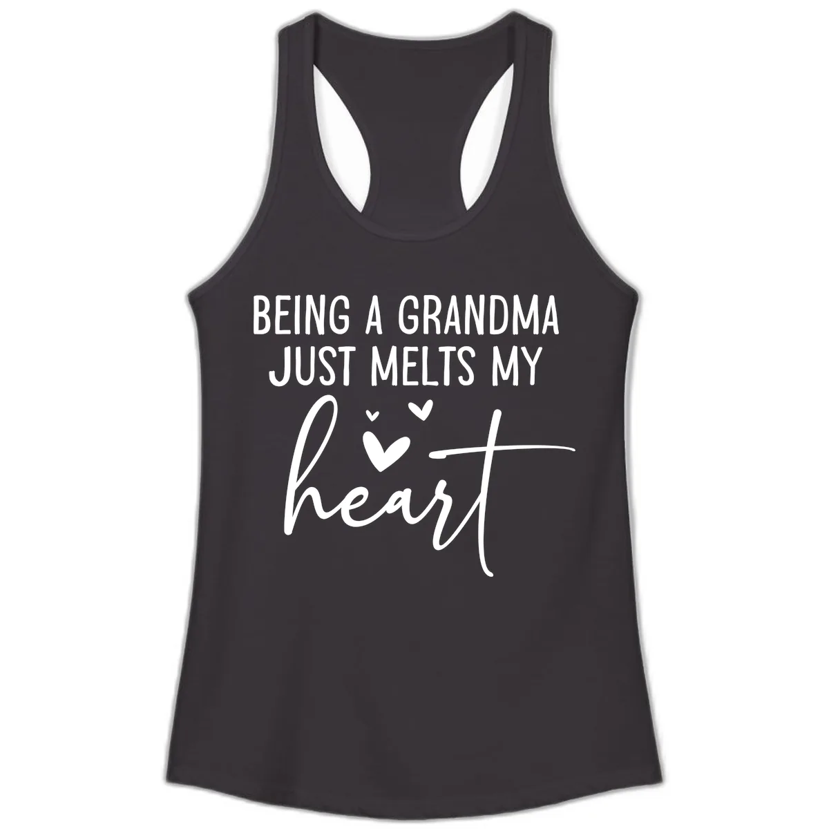 Being A Grandma Melts My Heart Ladies Tank in Black