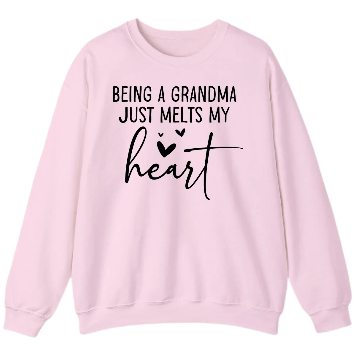 Being A Grandma Melts My Heart Sweatshirt in Light Pink
