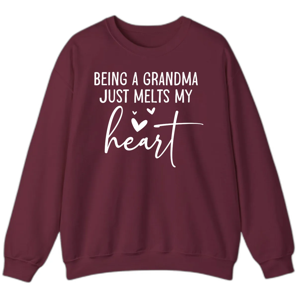 Being A Grandma Melts My Heart Sweatshirt in Maroon