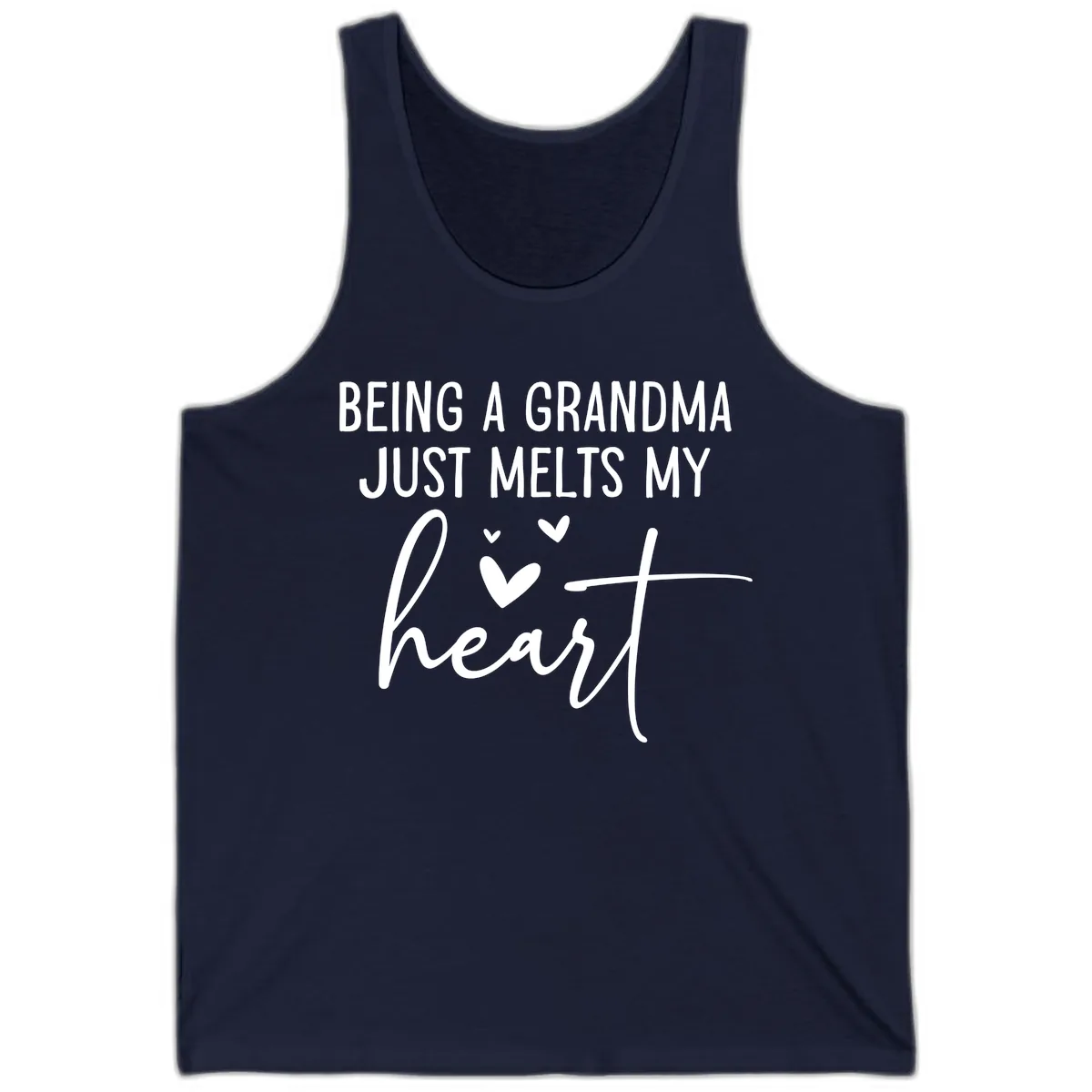 Being A Grandma Melts My Heart Tank in Navy