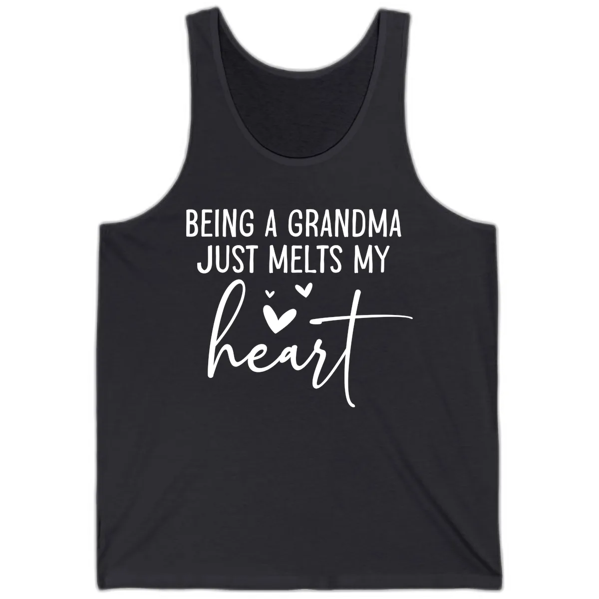 Being A Grandma Melts My Heart Tank in Dark Grey