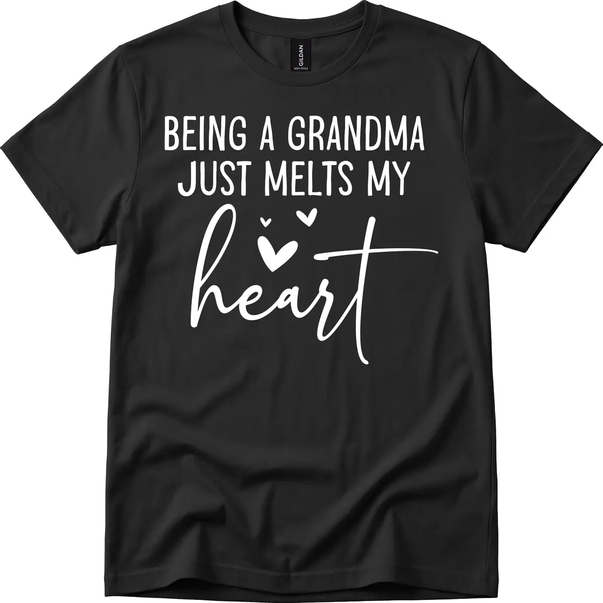 Being A Grandma Melts My Heart T-Shirt in Black