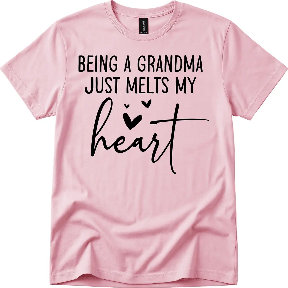 Being A Grandma Melts My Heart T-Shirt in Light Pink