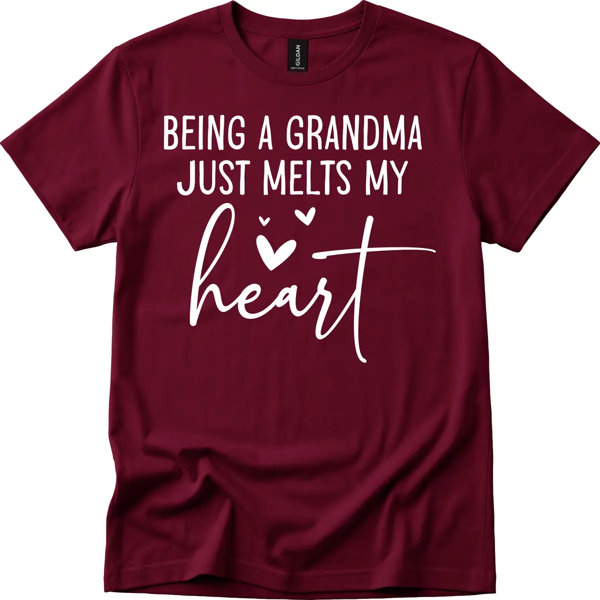 Being A Grandma Melts My Heart T-Shirt in Maroon