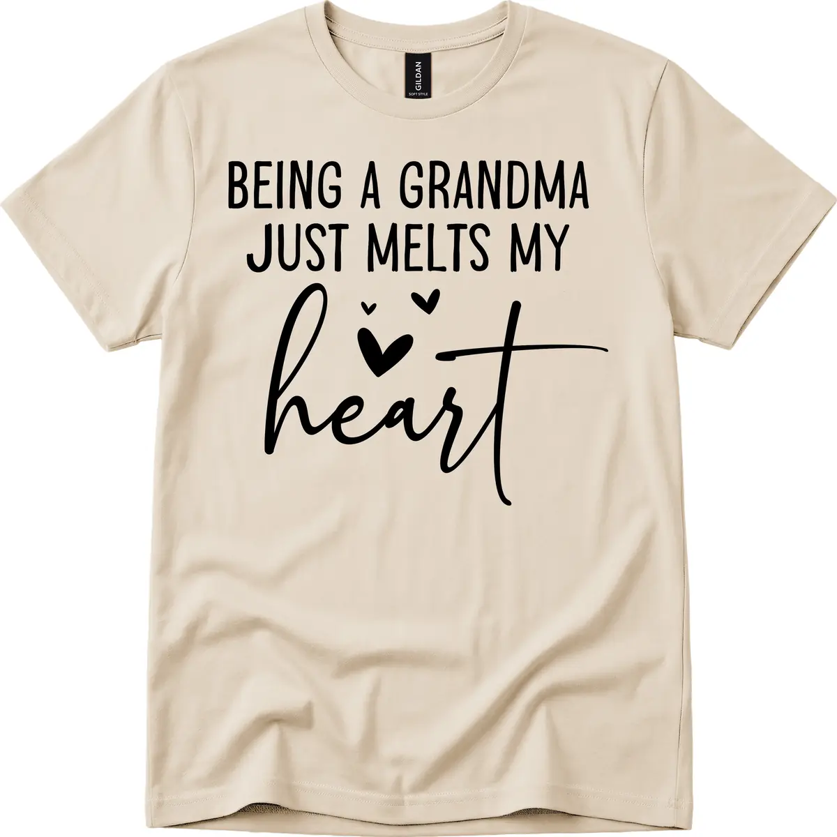 Being A Grandma Melts My Heart T-Shirt in Sand