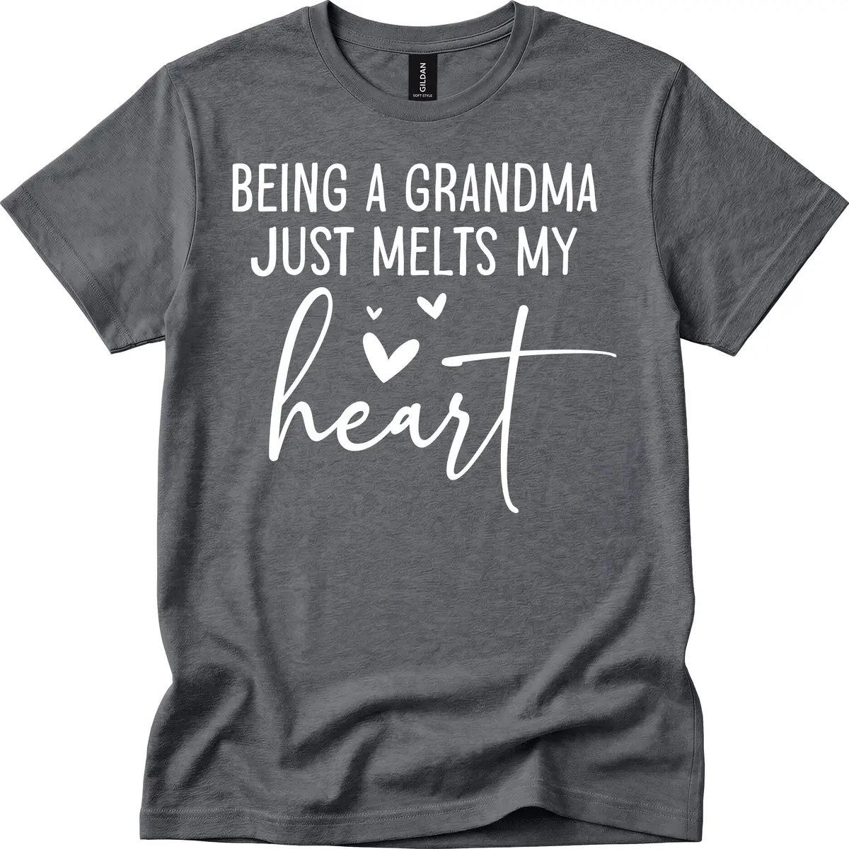 Being A Grandma Melts My Heart T-Shirt in Dark Heather
