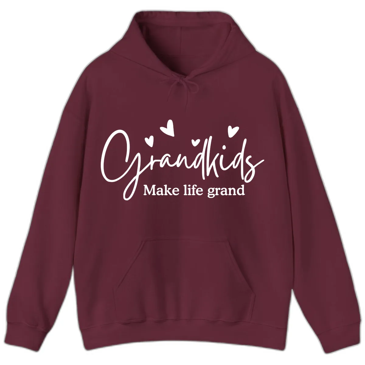 Grandkids Make Life Grand Design Hoodie in Maroon