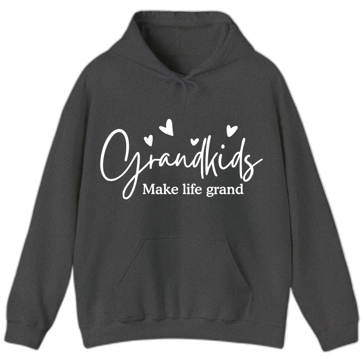 Grandkids Make Life Grand Design Hoodie in Dark Heather