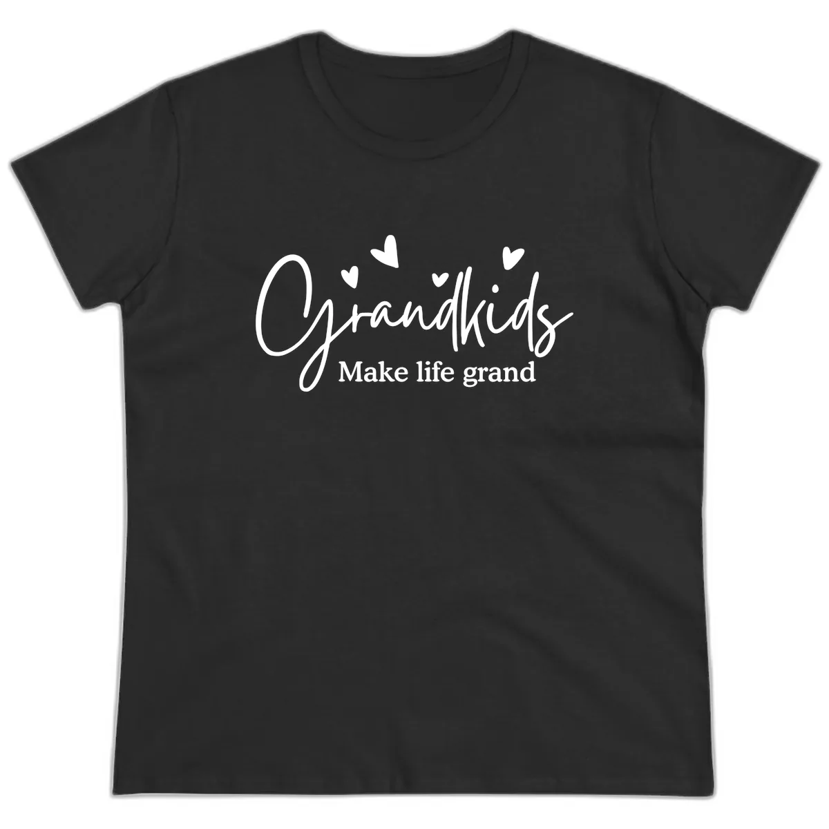 Grandkids Make Life Grand Design Ladies Tee in Black