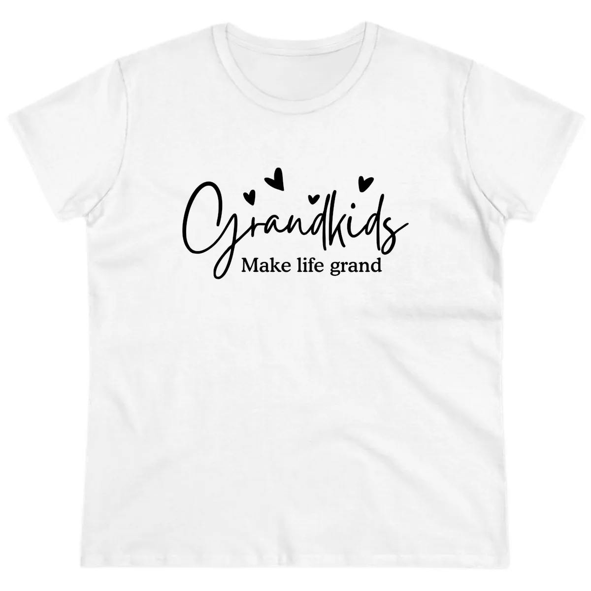 Grandkids Make Life Grand Design Ladies Tee in White
