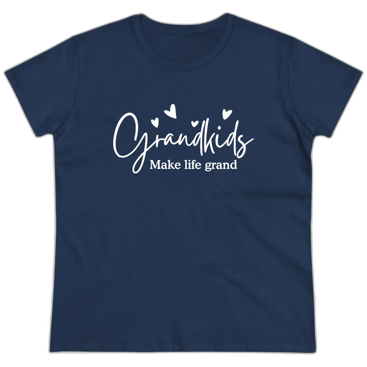 Grandkids Make Life Grand Design Ladies Tee in Navy