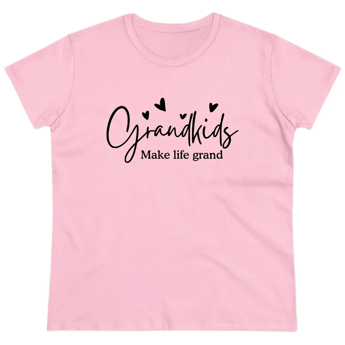 Grandkids Make Life Grand Design Ladies Tee in Light Pink