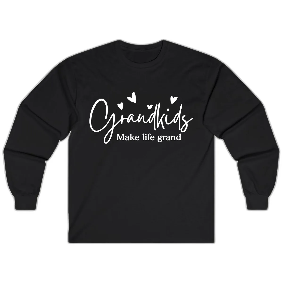 Grandkids Make Life Grand Design Long Sleeve in Black