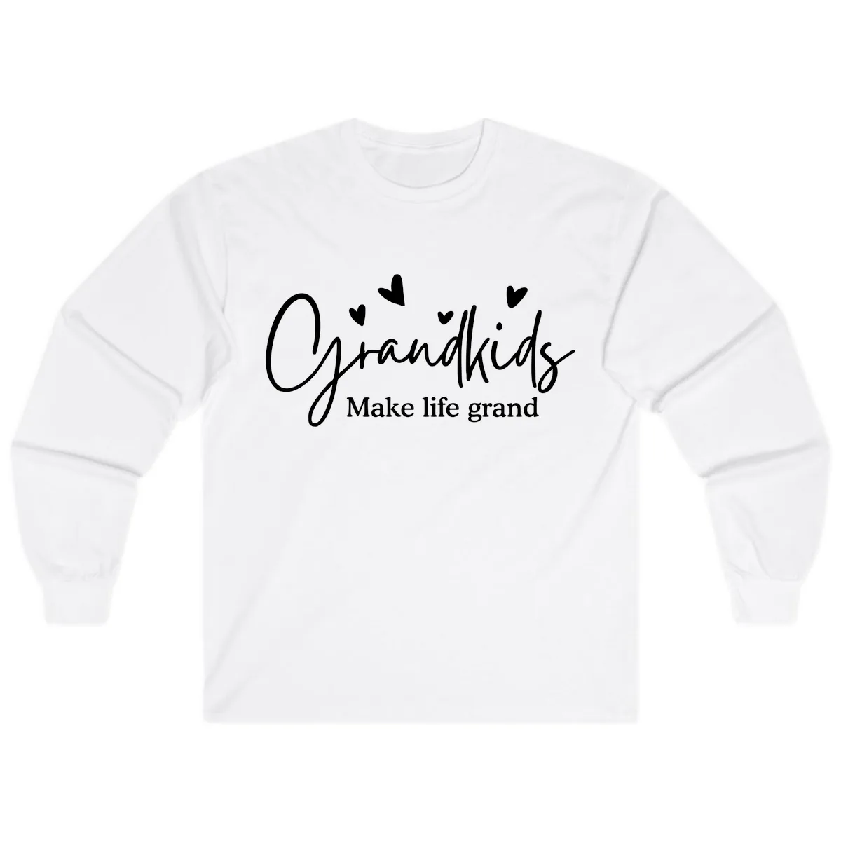 Grandkids Make Life Grand Design Long Sleeve in White