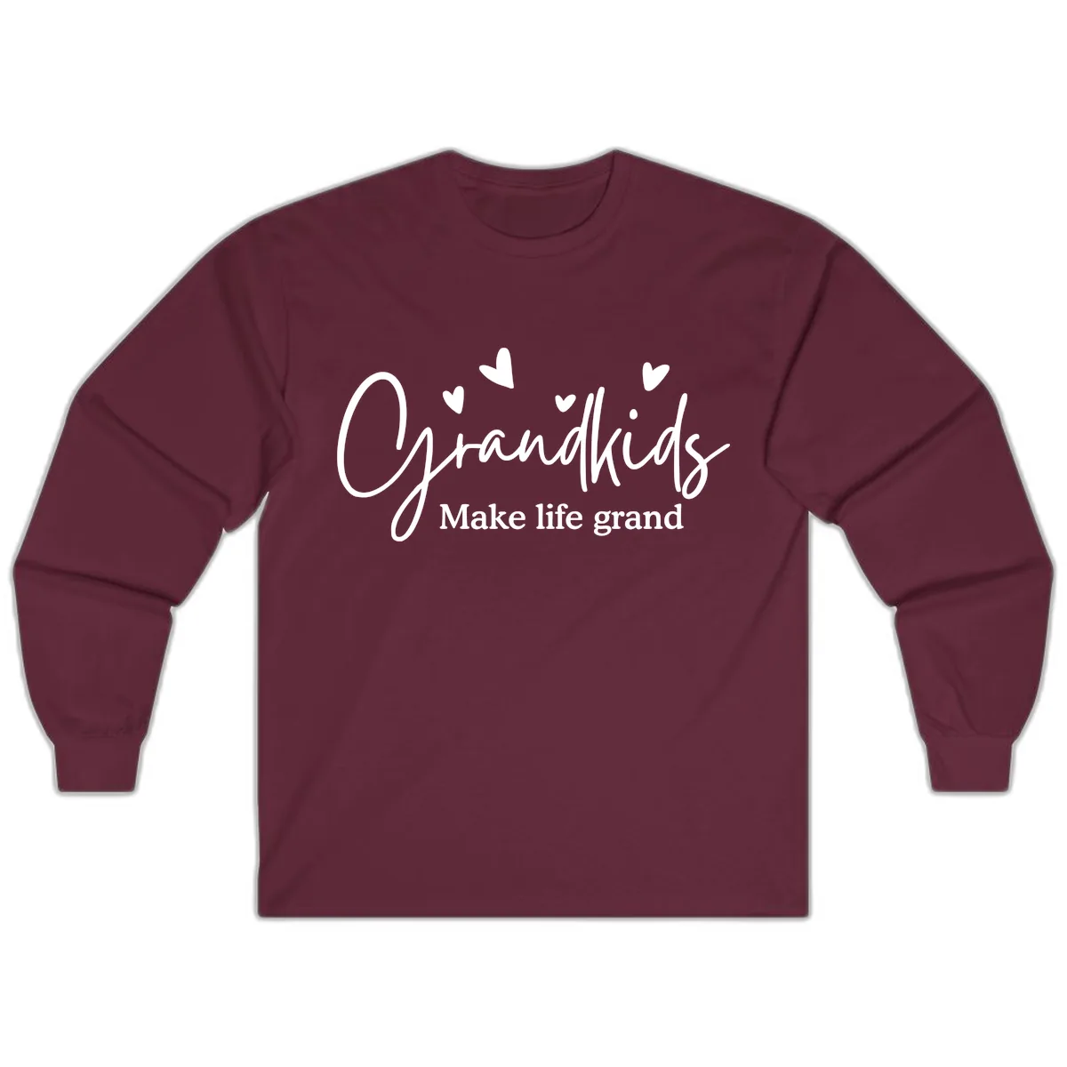 Grandkids Make Life Grand Design Long Sleeve in Maroon