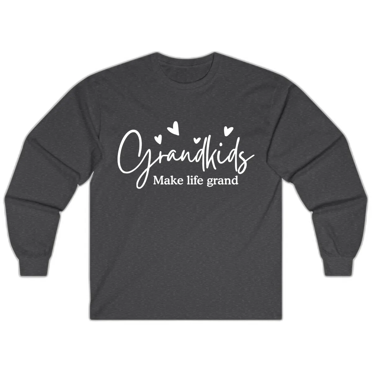 Grandkids Make Life Grand Design Long Sleeve in Dark Heather