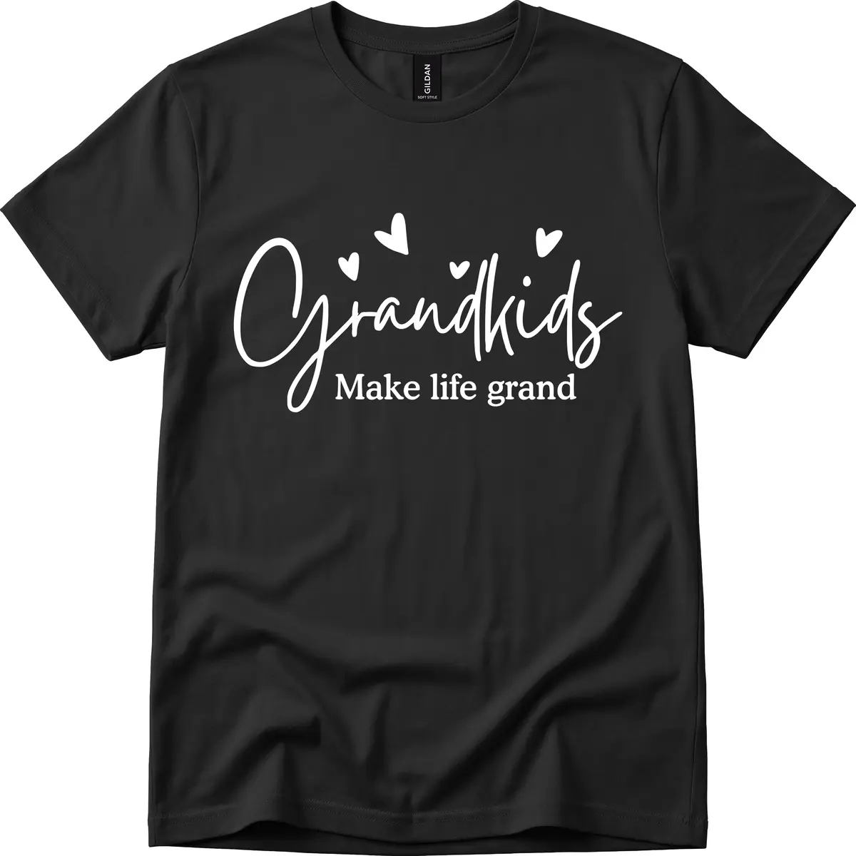 Grandkids Make Life Grand Design T-Shirt in Black