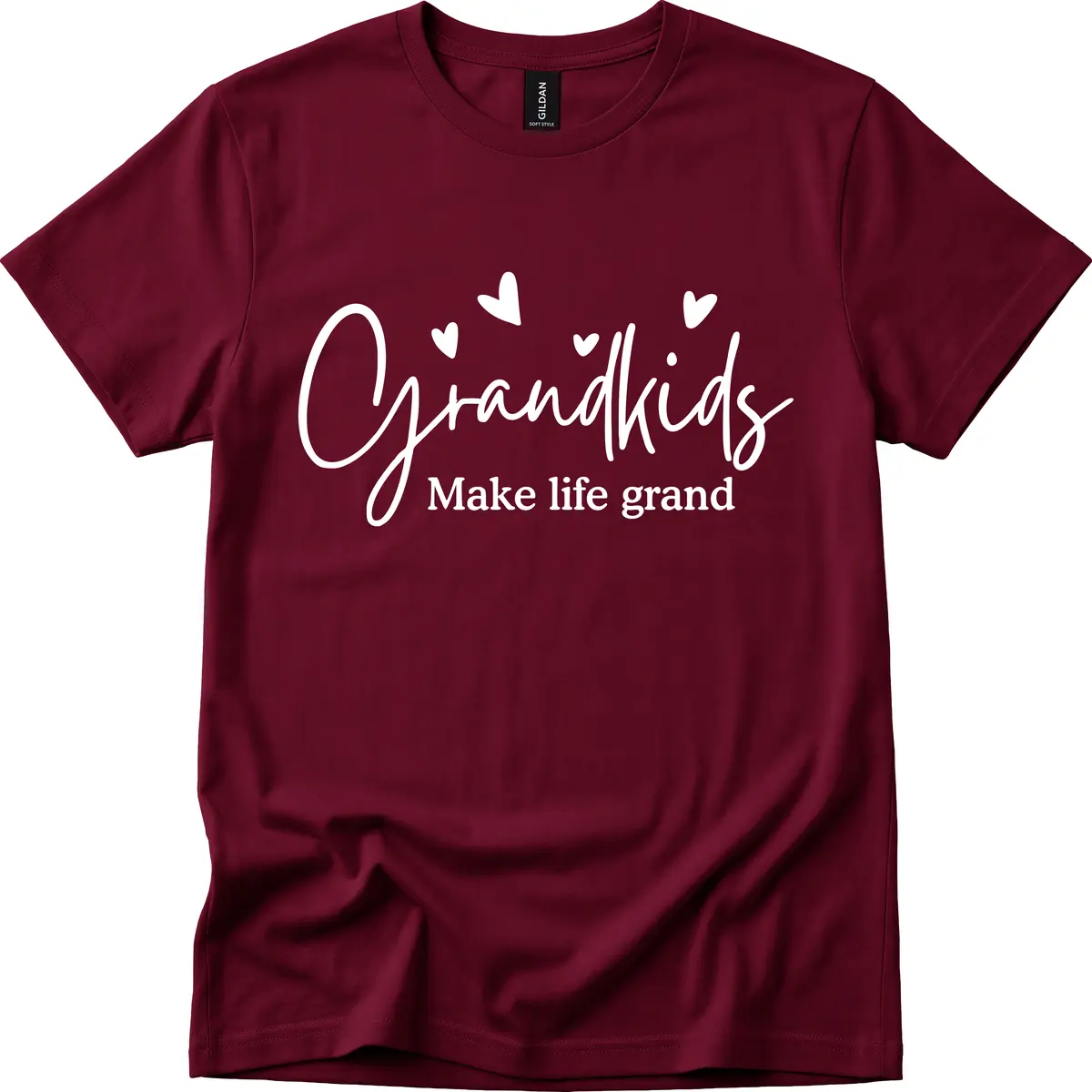 Grandkids Make Life Grand Design T-Shirt in Maroon