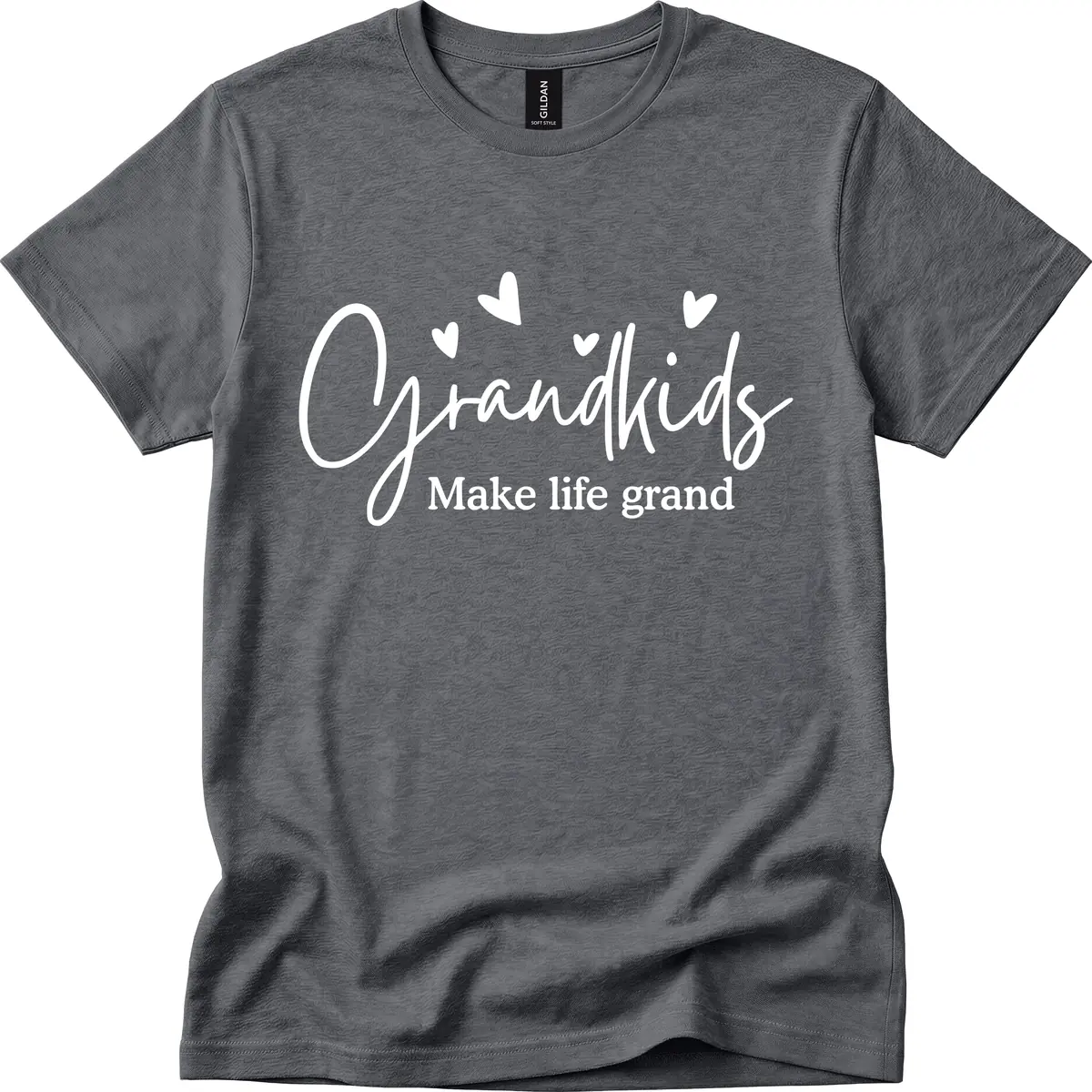 Grandkids Make Life Grand Design T-Shirt in Dark Heather