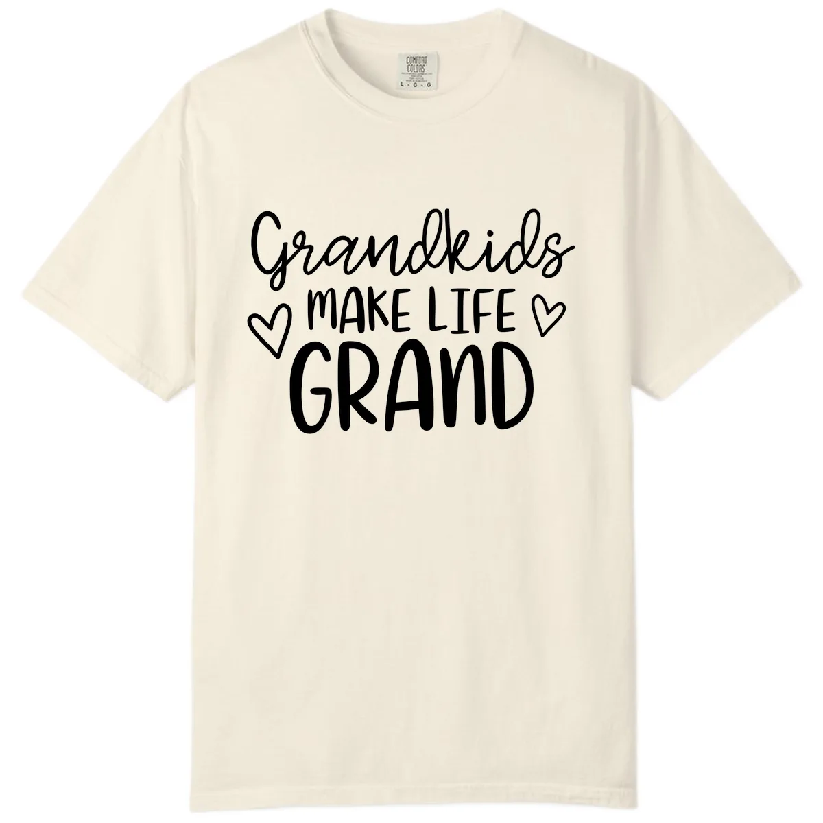 Grandkids Make Life Grand Typography Comfort Color in Ivory