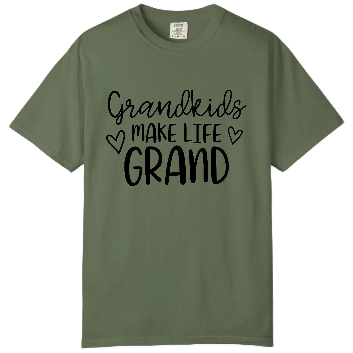 Grandkids Make Life Grand Typography Comfort Color in Sage
