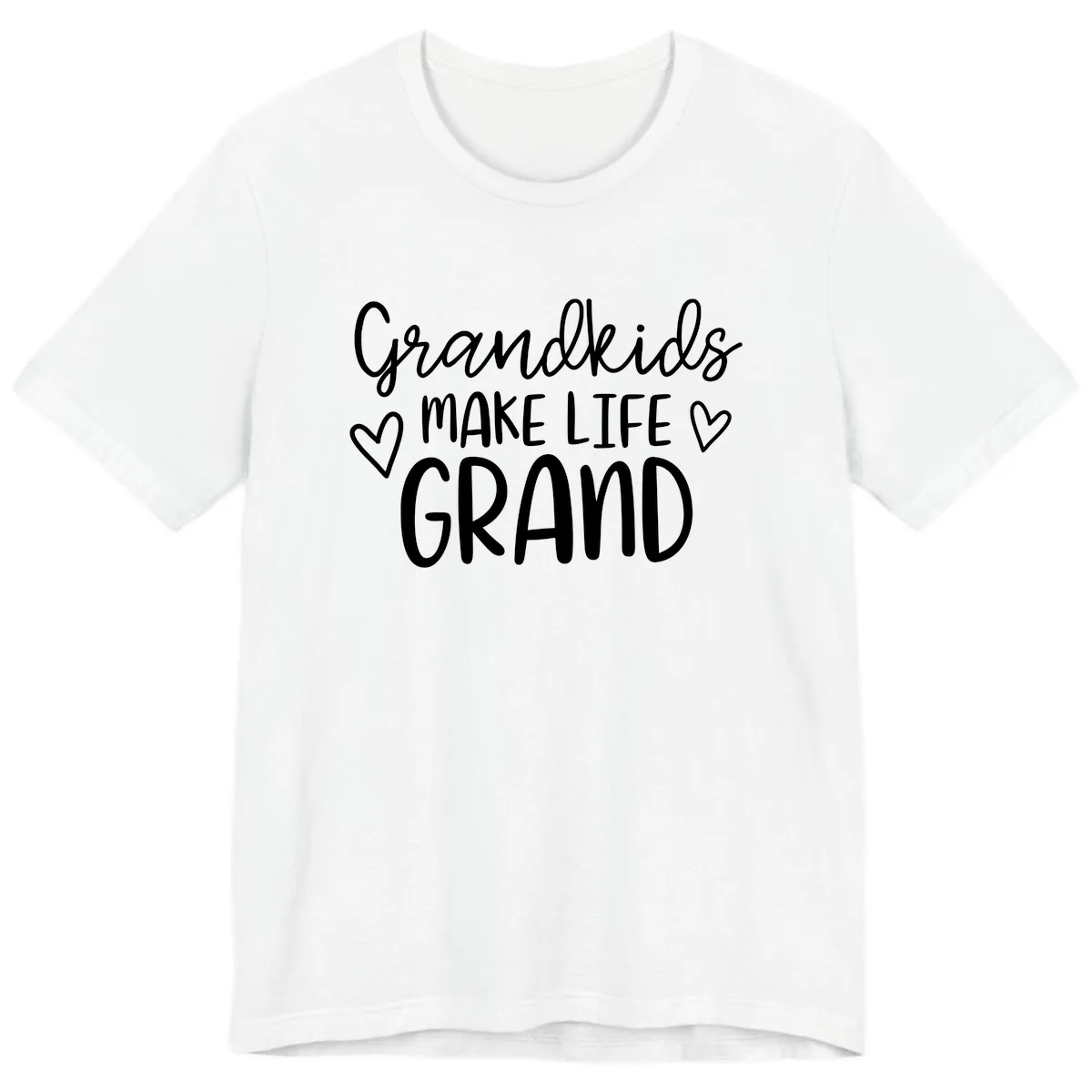 Grandkids Make Life Grand Typography Premium T-Shirt in White