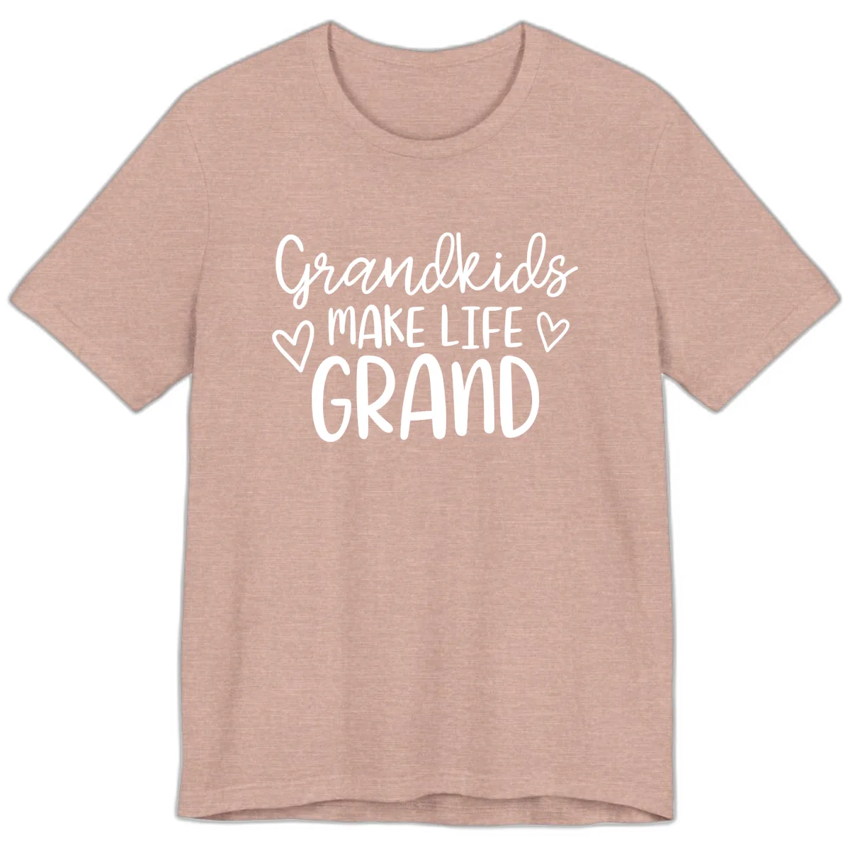 Grandkids Make Life Grand Typography Premium T-Shirt in Heather Prism Peach