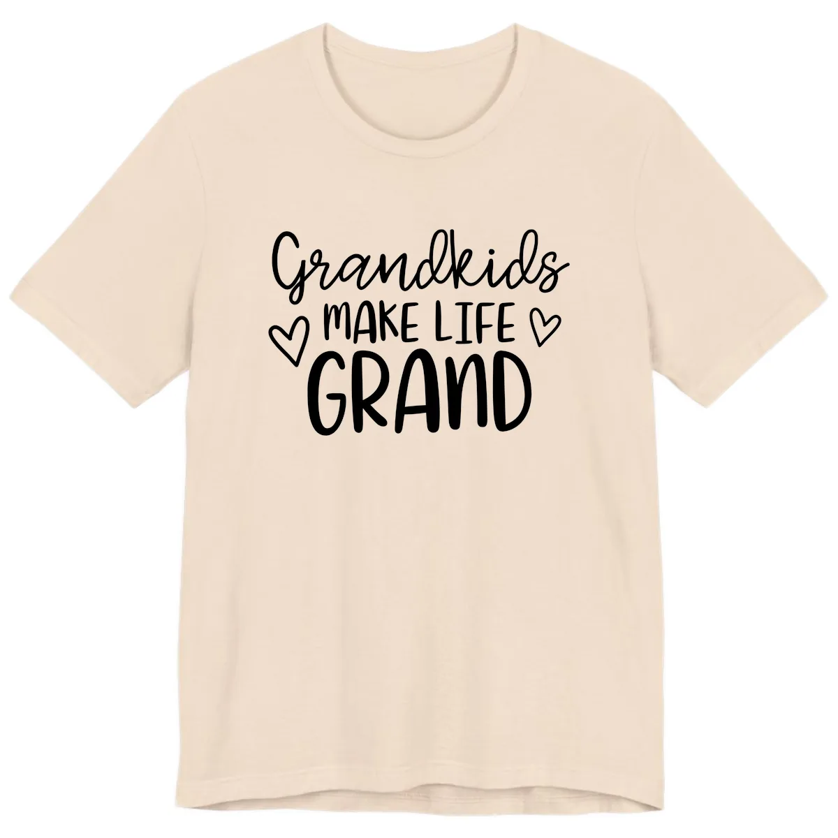 Grandkids Make Life Grand Typography Premium T-Shirt in Soft Cream