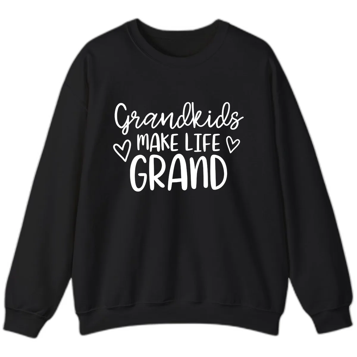 Grandkids Make Life Grand Typography Sweatshirt in Black