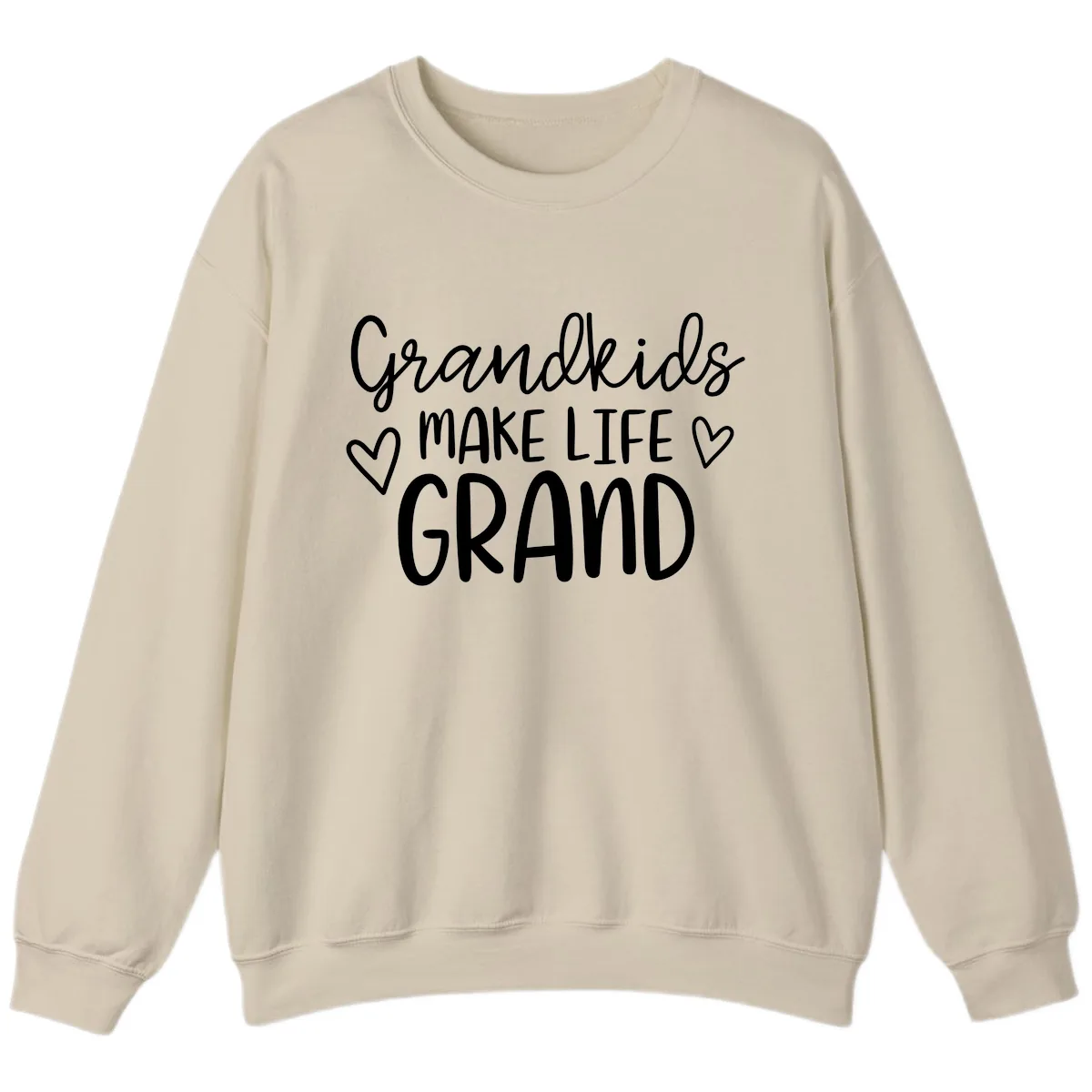 Grandkids Make Life Grand Typography Sweatshirt in Sand