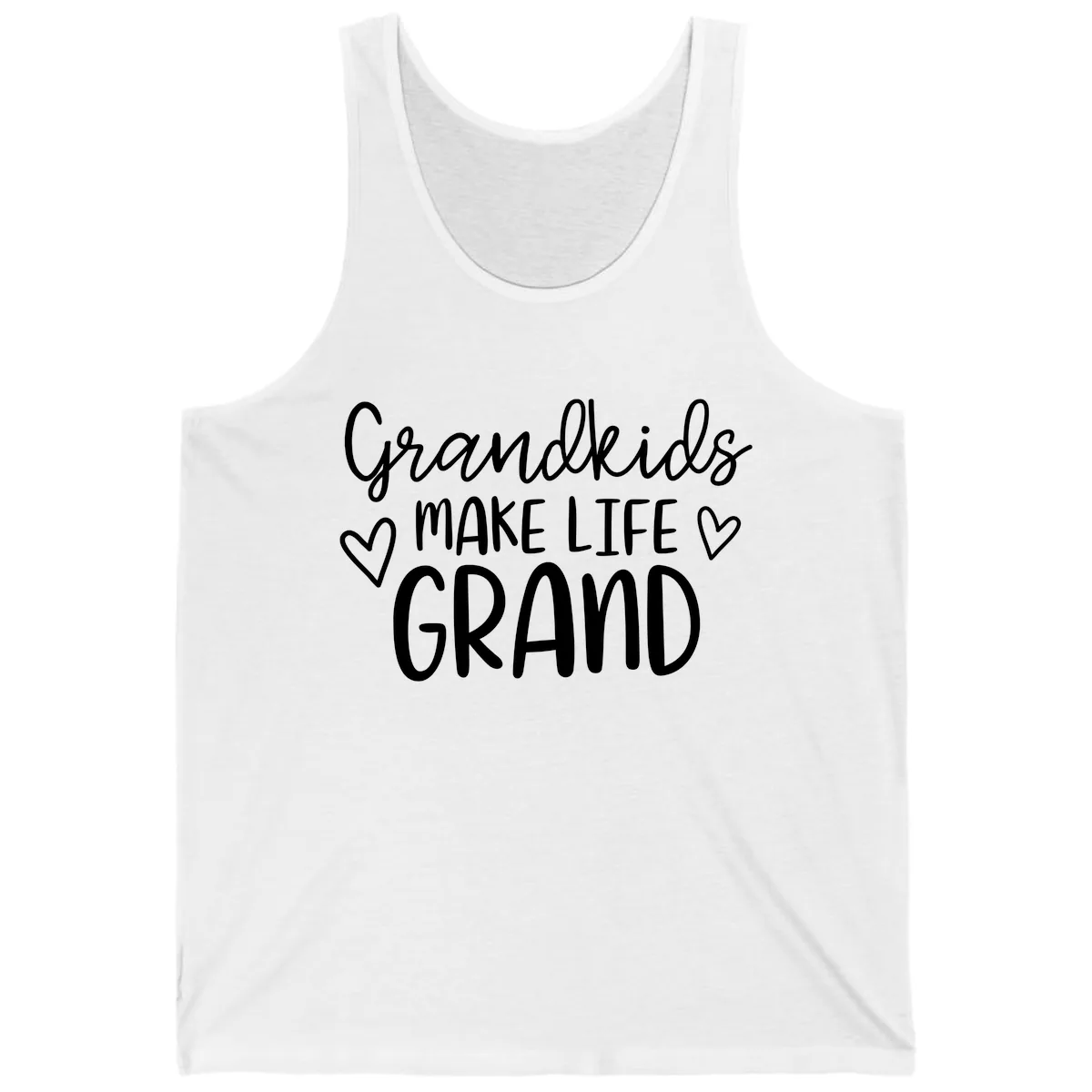 Grandkids Make Life Grand Typography Tank in White