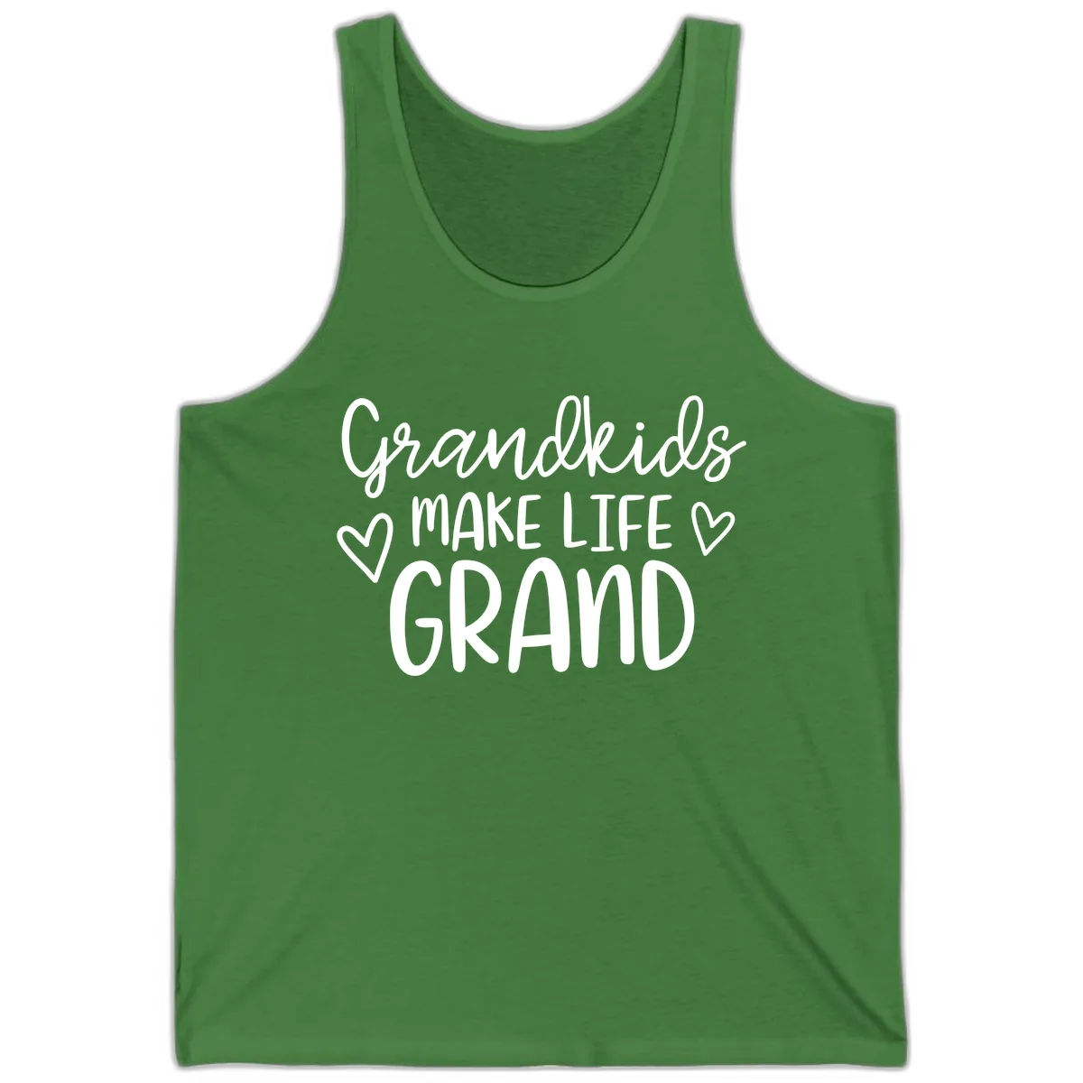 Grandkids Make Life Grand Typography Tank in Leaf