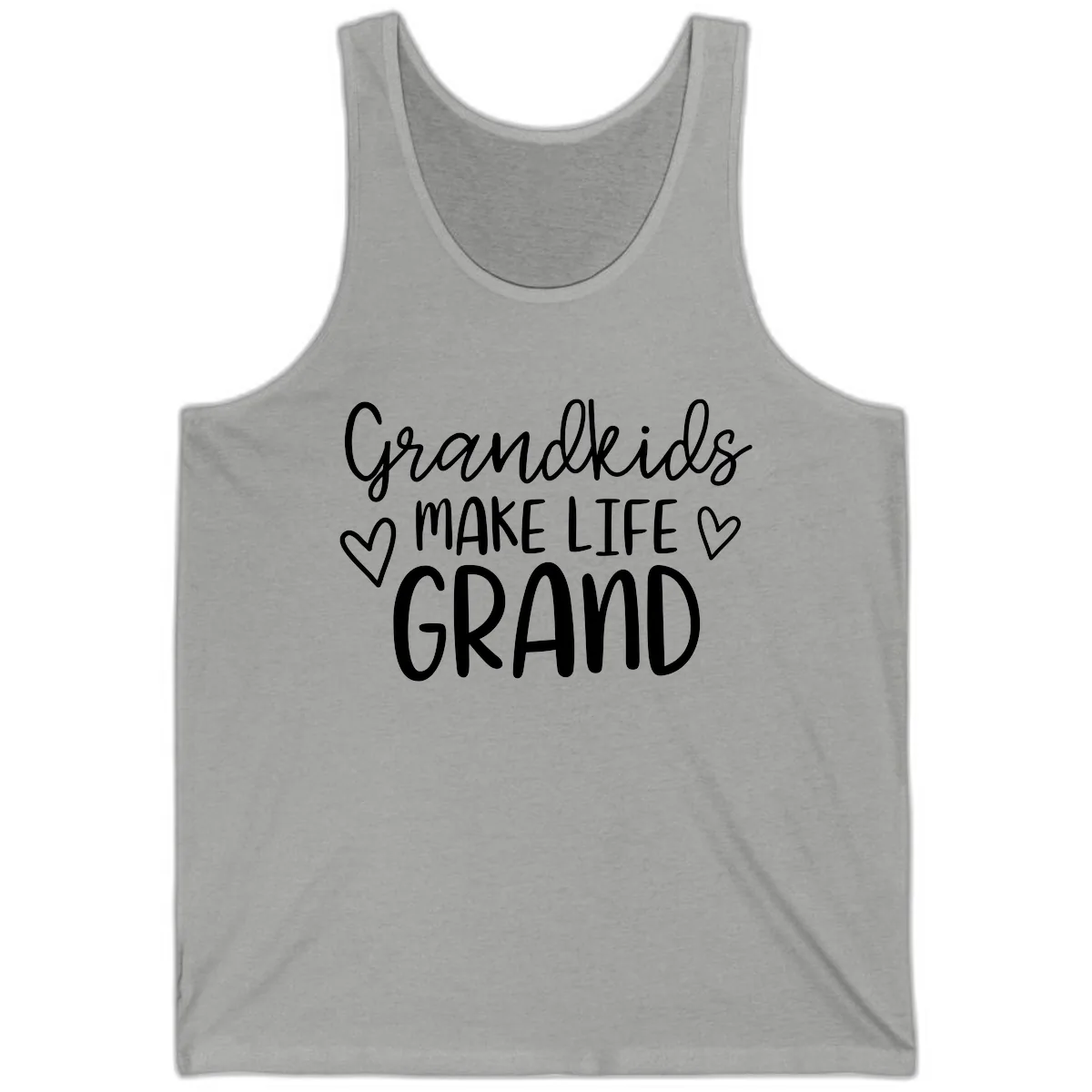Grandkids Make Life Grand Typography Tank in Athletic Heather
