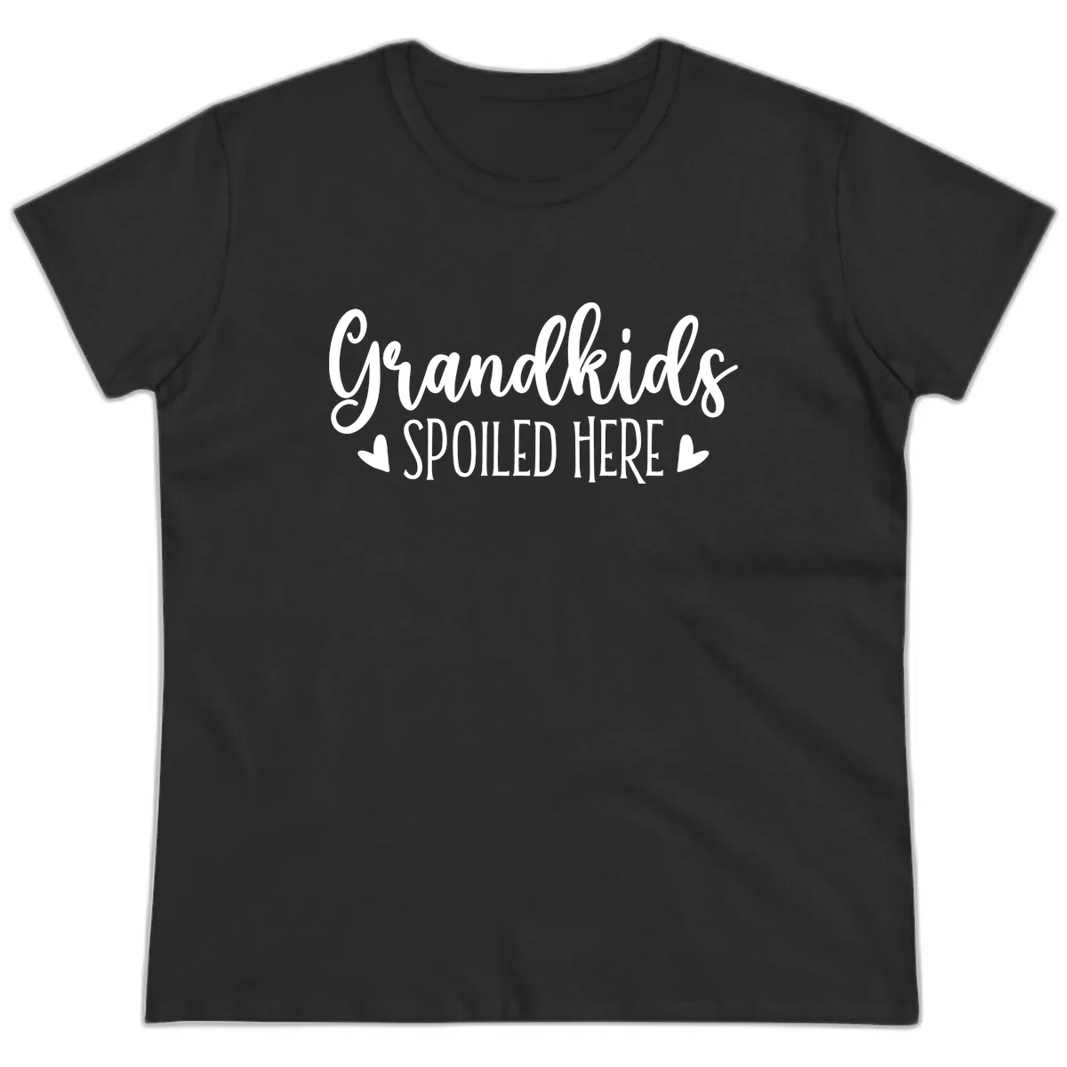 Grandkids Spoiled Here Ladies Tee in Black