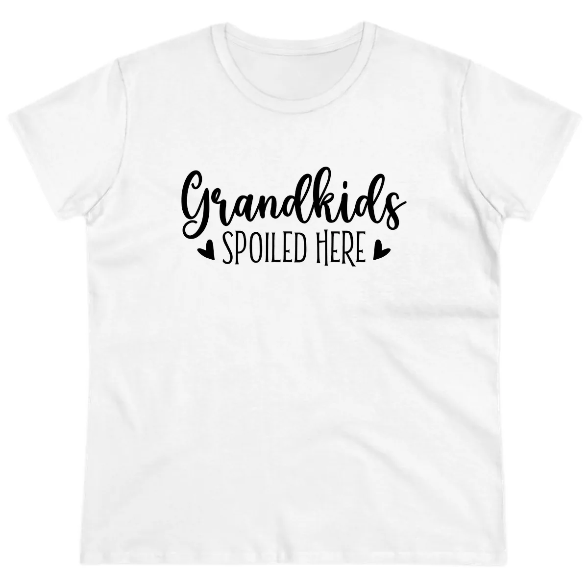 Grandkids Spoiled Here Ladies Tee in White